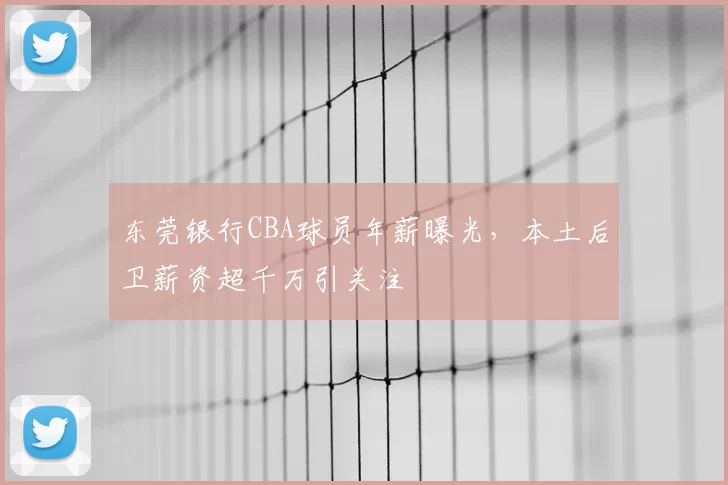 东莞银行CBA球员年薪曝光，本土后卫薪资超千万引关注